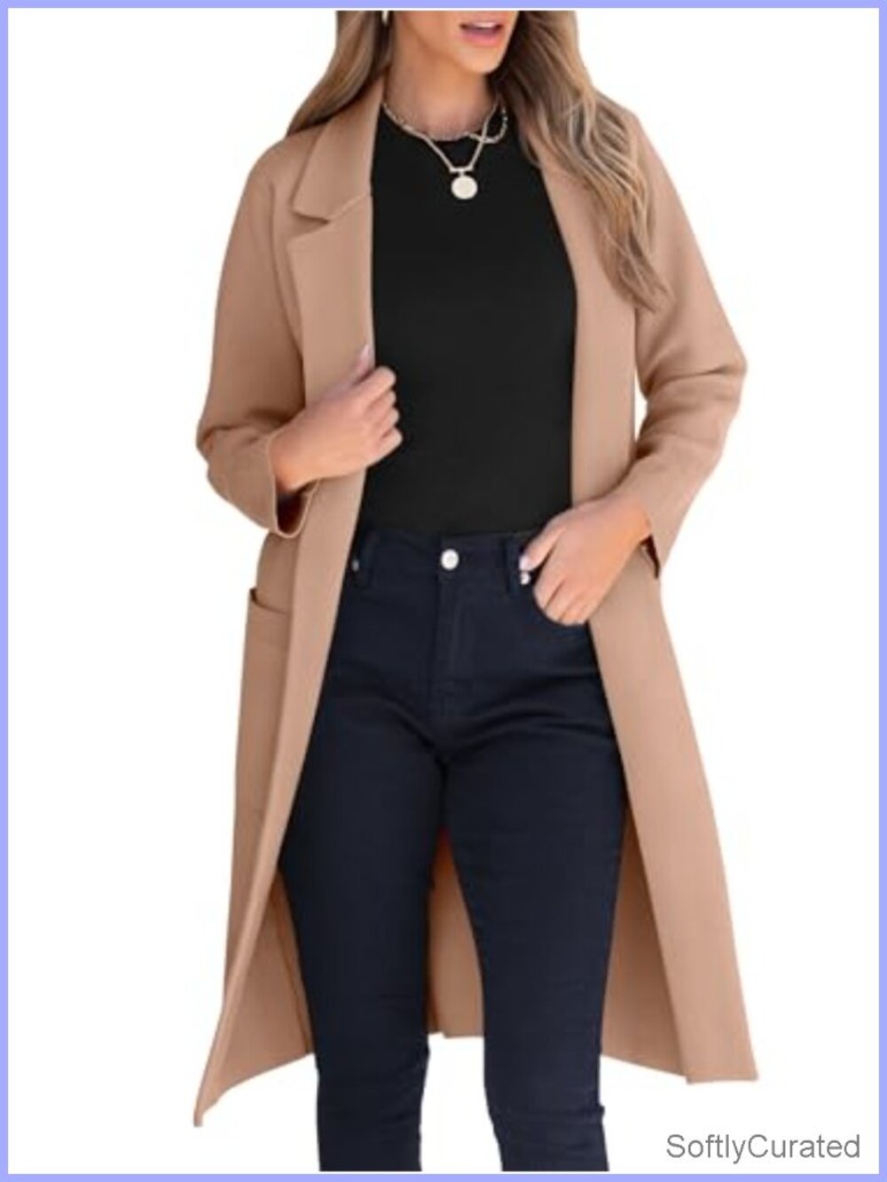Womens Oversized Open Front Cardigan Sweater Notch Lapel Long Sleeve